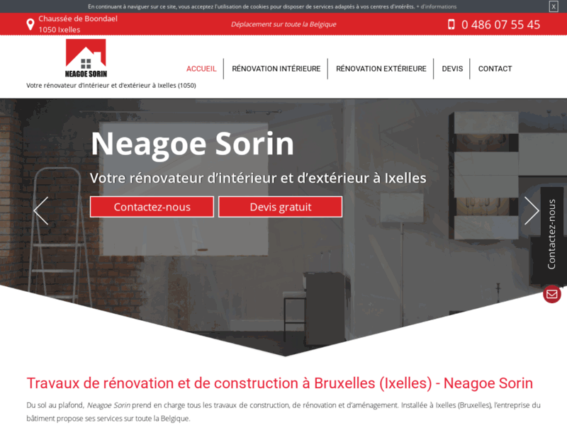 Screenshot du site : Travaux de maçonnerie à Bruxelles - Neagoe Sorin