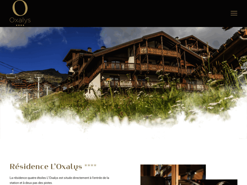 Screenshot du site : Résidence Oxalys, appartement à Val Thorens