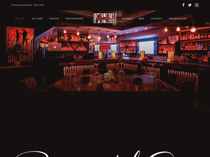 Screenshot du site : Restaurant Bar Lounge Marrakech