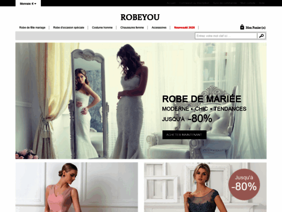 Robe de mariée,robe de soirée sur mesure pas chère en ligne - Robeyou.fr