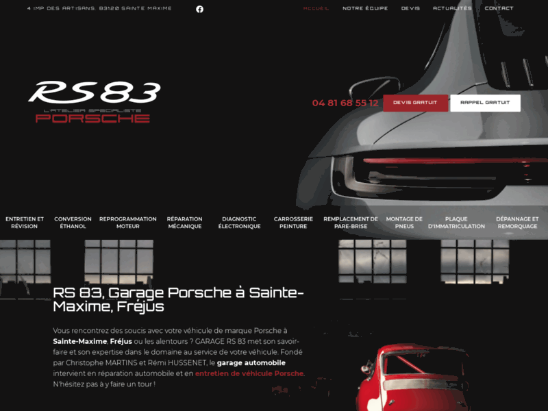 Garage Porsche Sainte-Maxime – Fréjus | RS 83