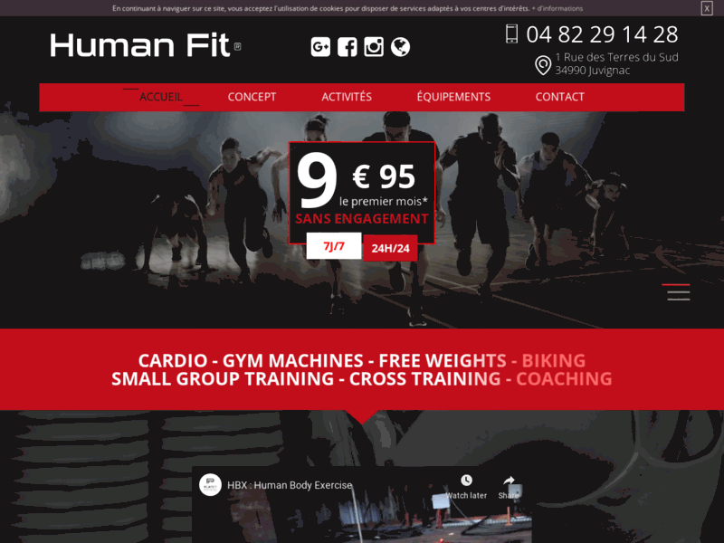 Screenshot du site : Votre salle de musculation à Juvignac