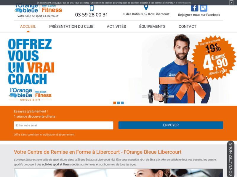 Screenshot du site : Séance de fitness à Libercourt
