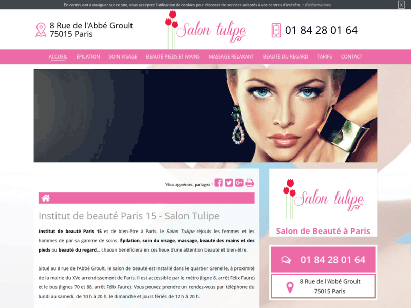 Screenshot du site : Manucure à Paris 15