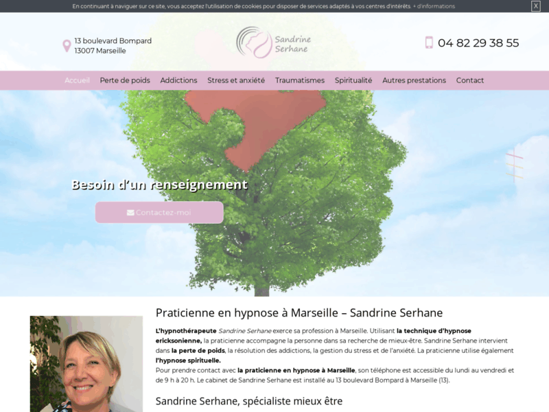 Screenshot du site : Cabinet d'hypnose à Marseille