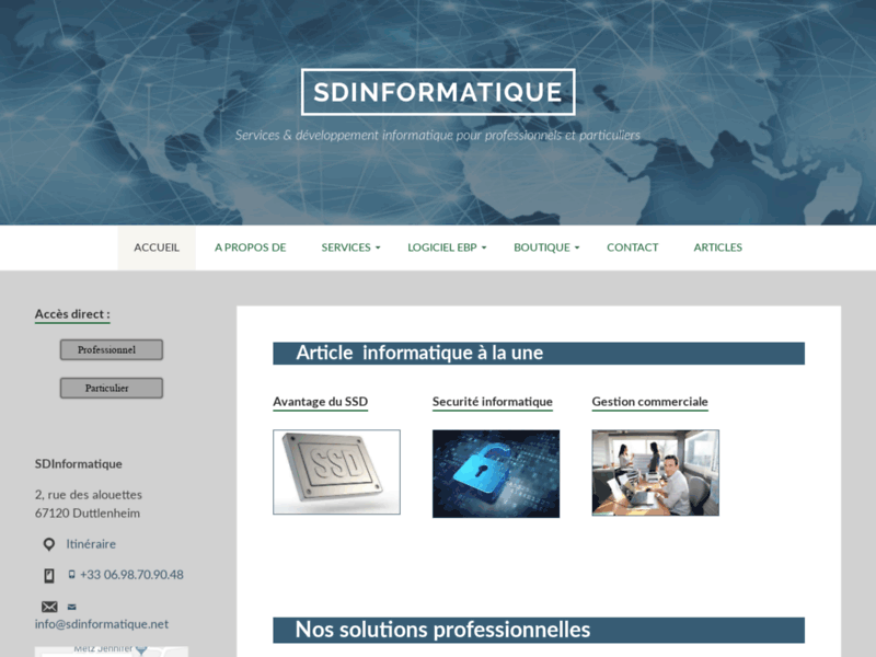 Screenshot du site : Services & développement informatique pour pros
