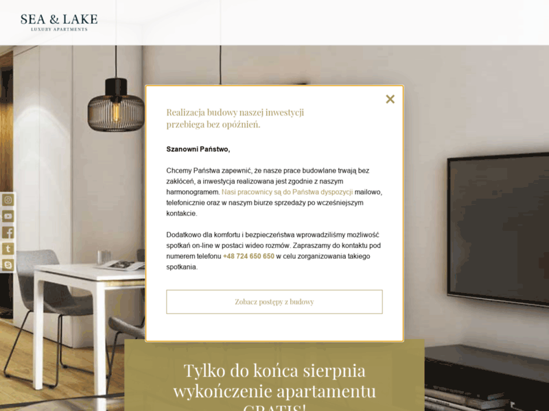 Website's screenshot : Apartamenty na sprzedaż Sea & Lake Mielno