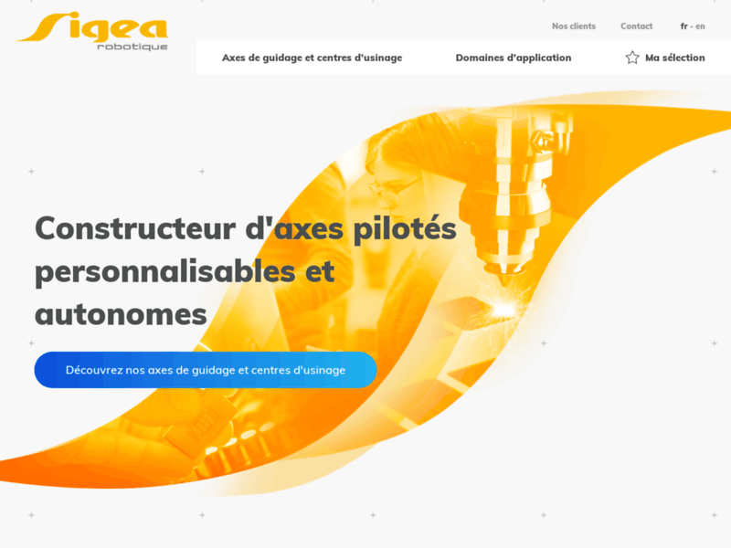 Screenshot du site : Sigea, axe linéraire