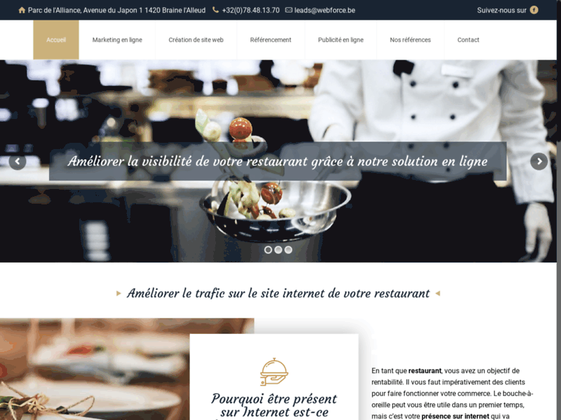 Screenshot du site : Votre restaurant visible sur la toile