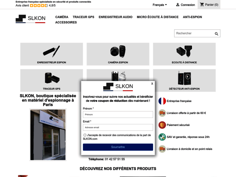 Screenshot du site : Slkon France