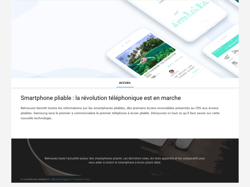 Screenshot du site : Le guide des smartphones pliables
