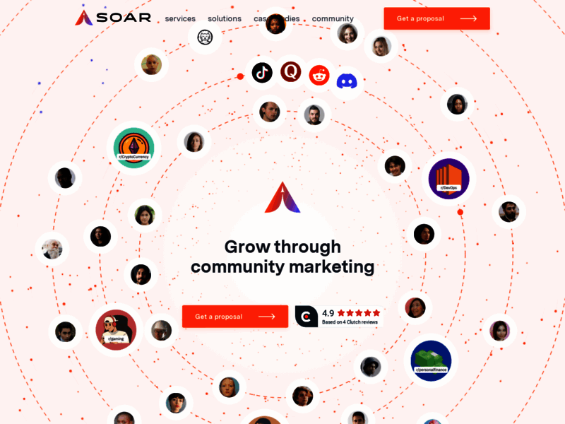 Site screenshot : Soar.sh - Marketing services for high-growth start