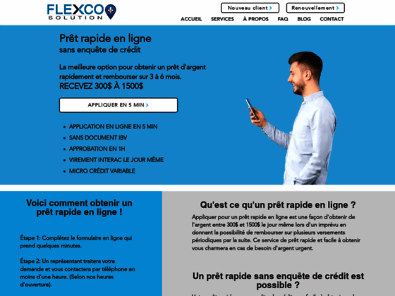 Solution Flexco Inc., société de prêt rapide en ligne au Québec