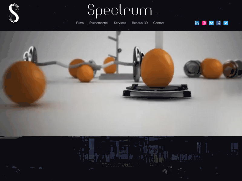 Screenshot du site : Spectrum Studios