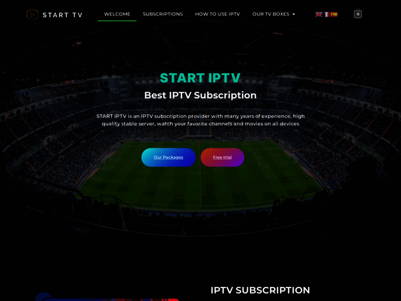 Screenshot du site : START IPTV