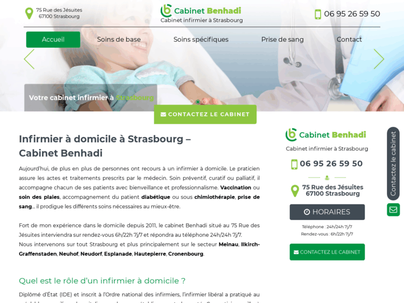 Screenshot du site : Soins infirmiers à domicile à Strasbourg (67)