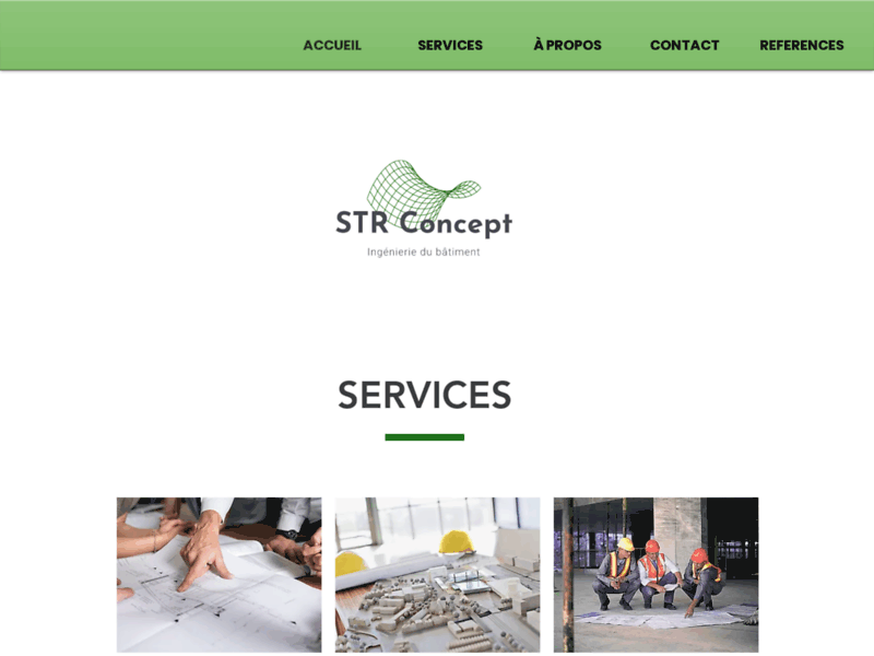 Screenshot du site : STR Concept