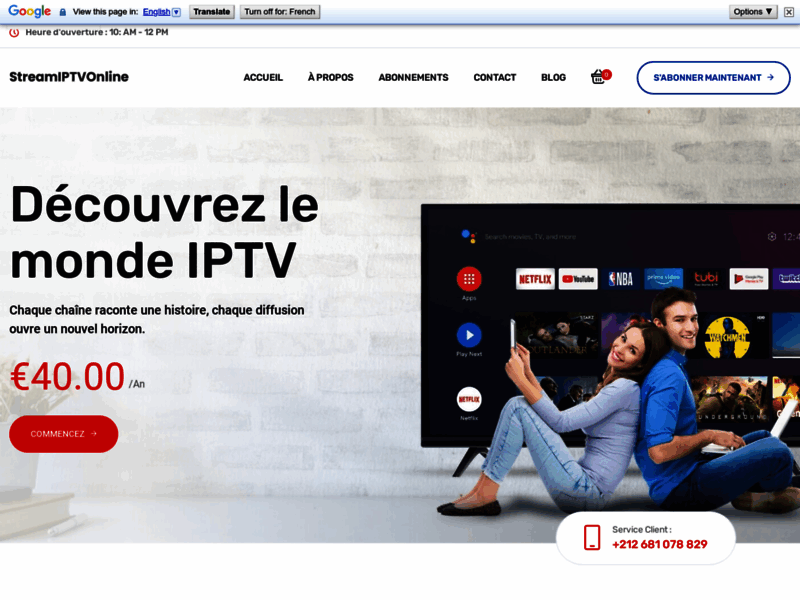 Screenshot du site : Meilleurs fournisseurs de services IPTV 2024 FR