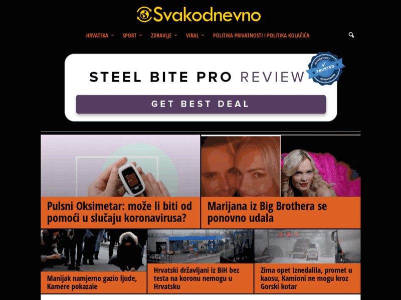 Website's screenshot : Svakodnevno vijesti iz Hrvatske i Svijeta
