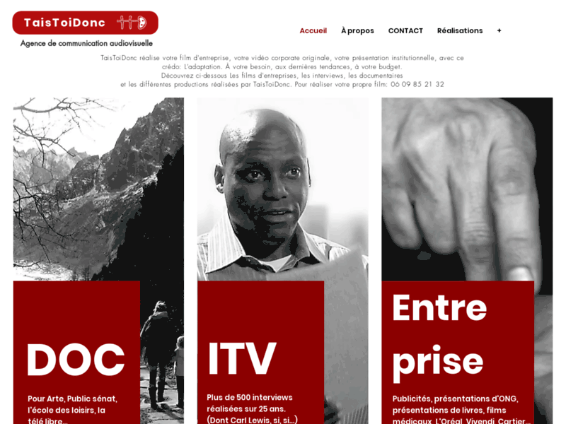 Screenshot du site : TaisToiDonc, film d'entreprise à Toulouse