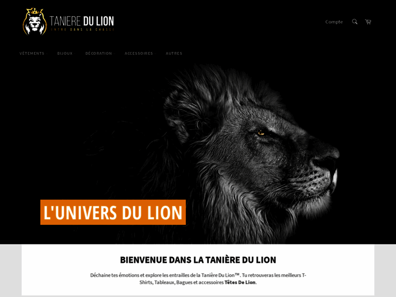 Screenshot du site : Tanière Du Lion