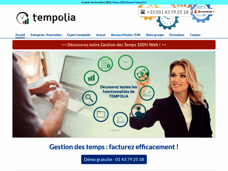Screenshot du site : Temps 2000
