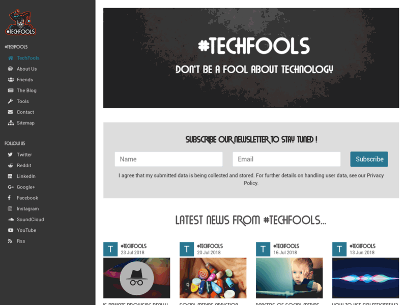 Site screenshot : #TechFools