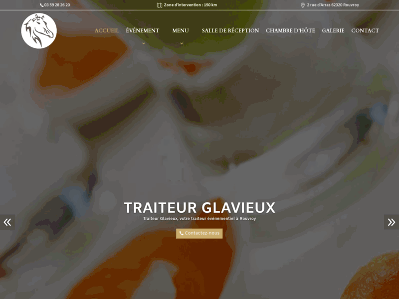 Screenshot du site : Buffet froid à Pas-de-Calais - Traiteur Glavieux