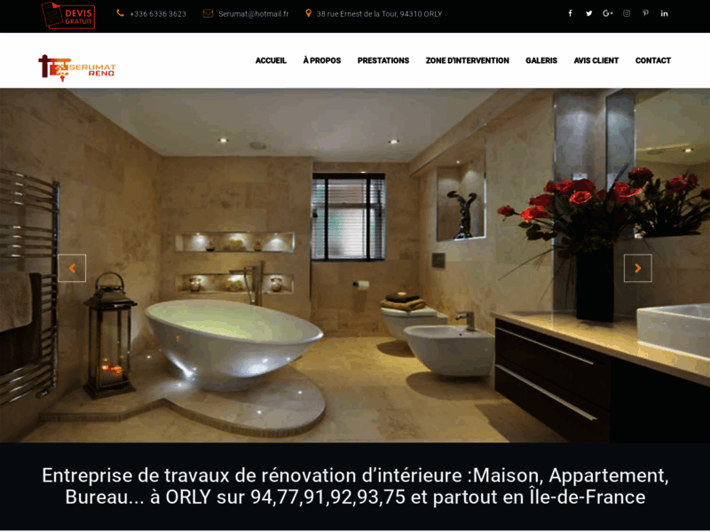 Screenshot du site : Rénovation Intérieure de Maison en Val de Marne 94