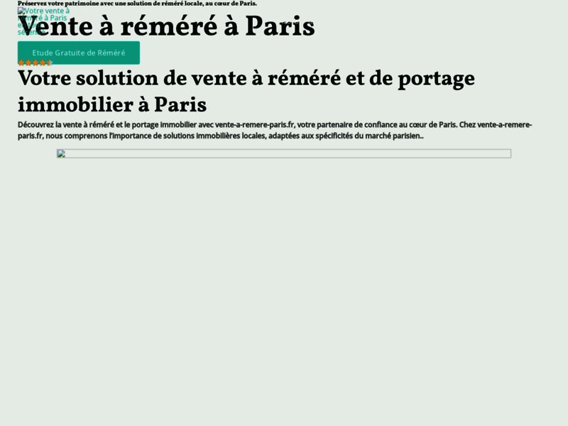 Screenshot du site : Vente à réméré à Paris