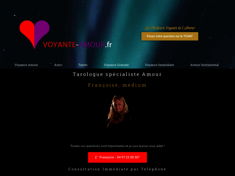 Screenshot du site : Trouver une Voyance Gratuite Amour