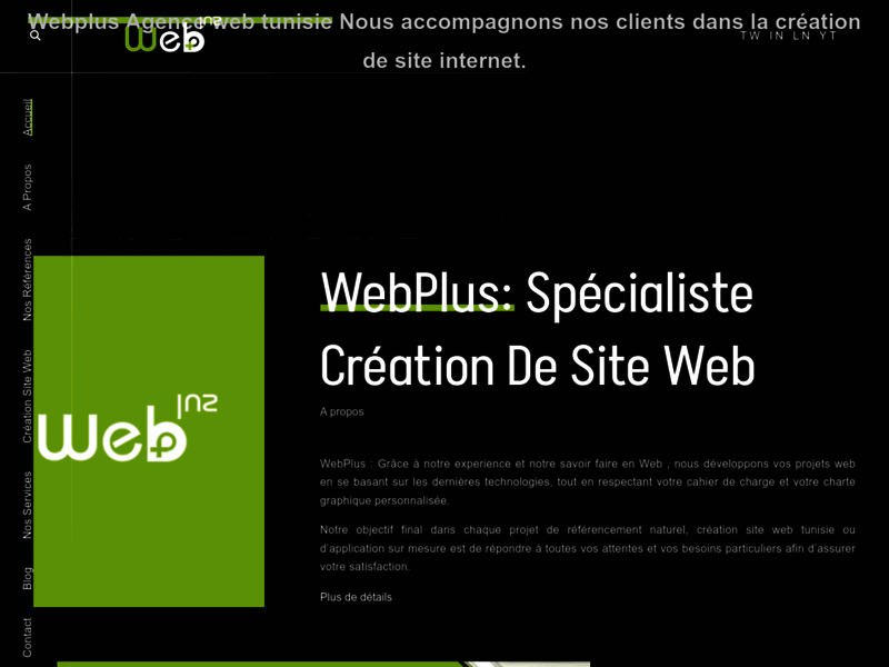 Screenshot du site : WebPlus : Agence Web Tunisie