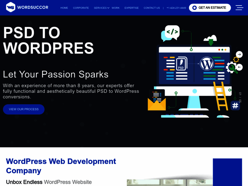 Site screenshot : WordSuccor - Best WordPress Design & Development