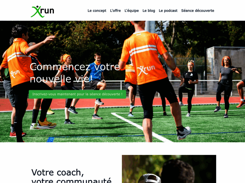 Screenshot du site : Programmes Running en Entreprise avec Xrun