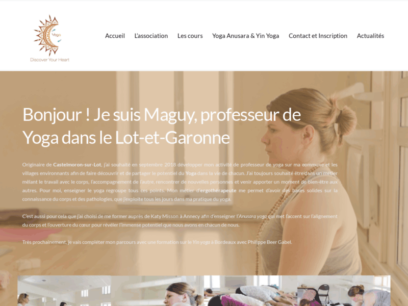 Screenshot du site : Yoga Castelmoron-sur-Lot