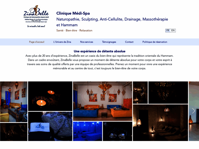 Screenshot du site : Clinique de Naturopathie Zinabelle