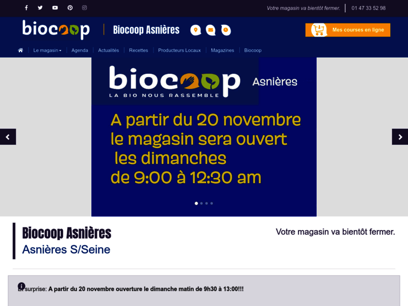 Biocoop Asnières - Alimentation diététique et bio