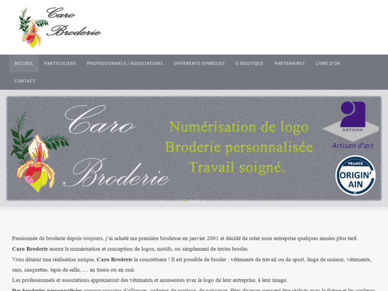 Caro Broderie : Artisan brodeur : logo, entreprise, association, cadeau, etc dans l'Ain