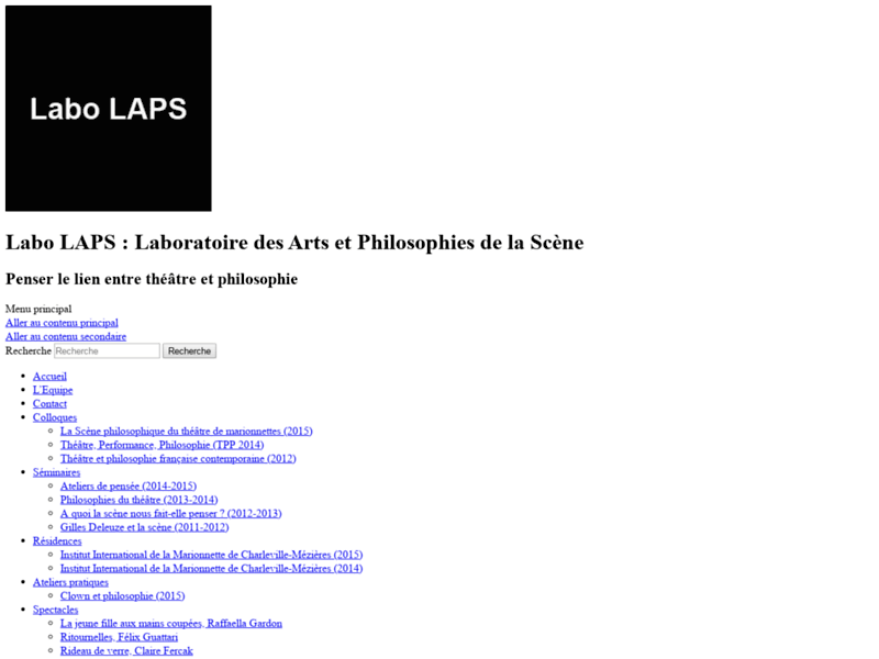 Labo LAPS, Laboratoire des Arts et Philosophies de la Scène