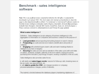 Détails : Benchmark - sales intelligence software