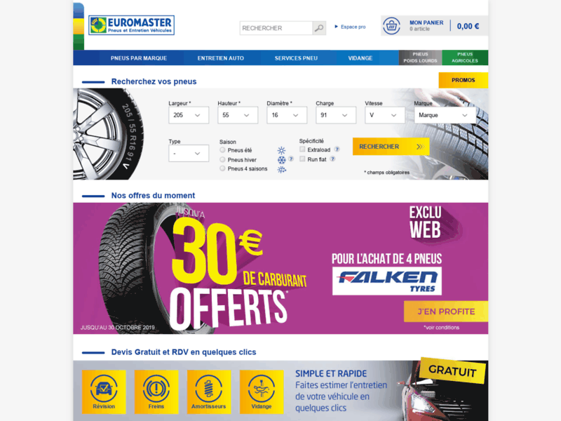 Achat de pneus voitures – Euromaster 