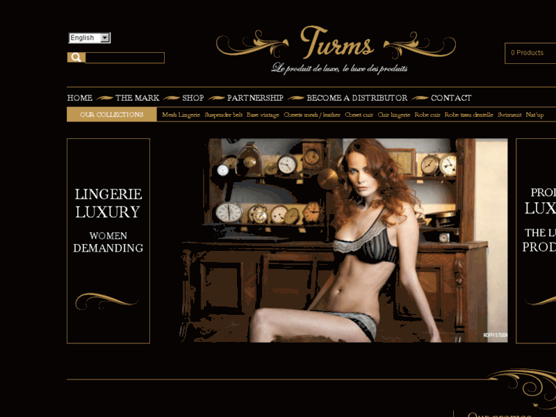 Diverses gammes de lingeries féminines de luxe sont mises en vente sur Turms