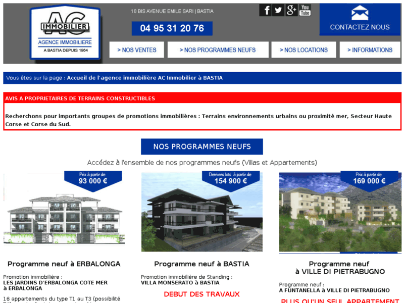 AC Immobilier Agence immobiliere à Bastia Corse