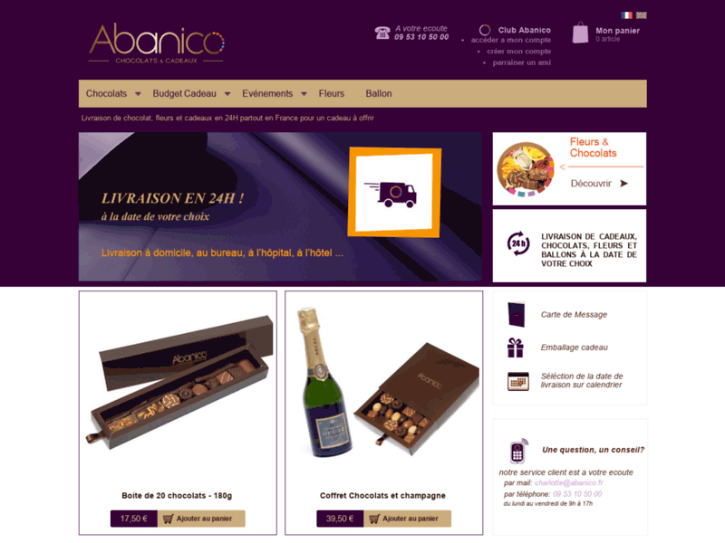 Livraison chocolats : offrir des chocolats avec Abanico