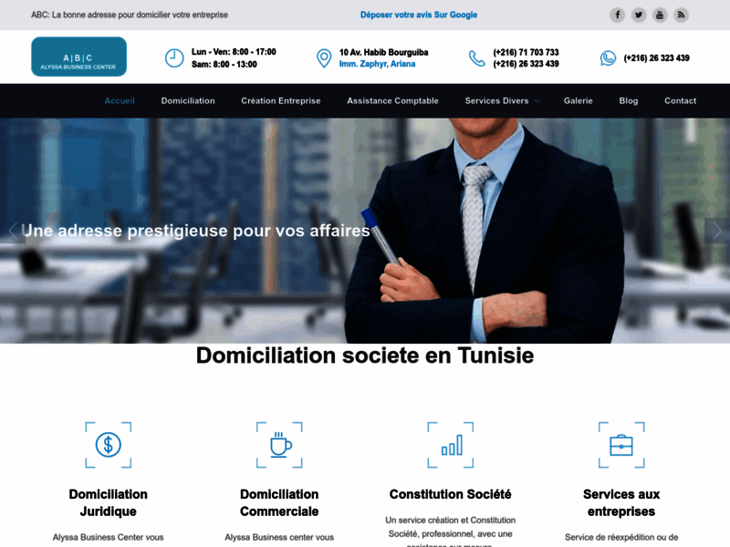 Alyssa Business Center: constitution société en tunisie , domiciliation d'entreprise