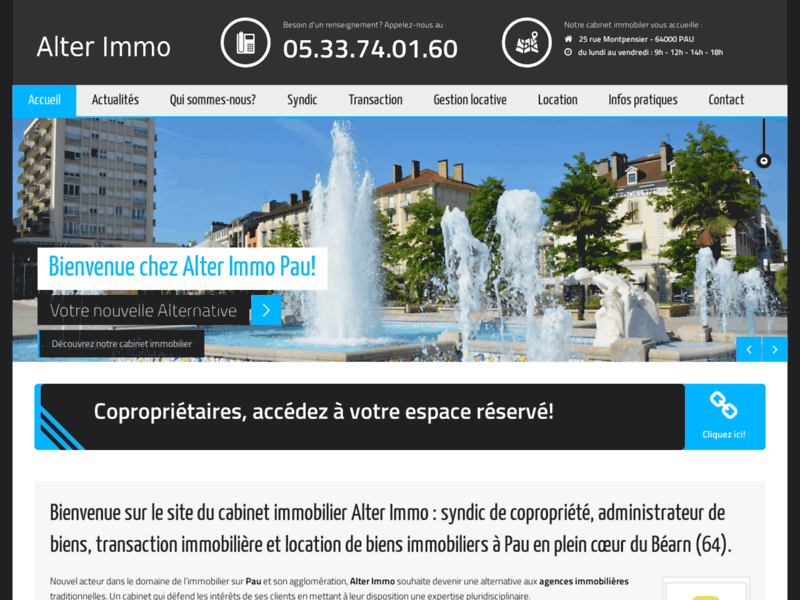 Alter Immo : syndic à Pau, agence immobilière et gestion locative Pau.