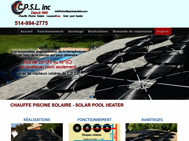 Chauffe piscine solaire Laurendeau - Fabrication vente et installation 