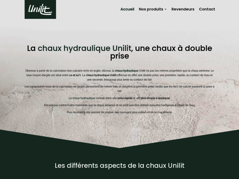 La chaux hydraulique- Chaux-Unilit