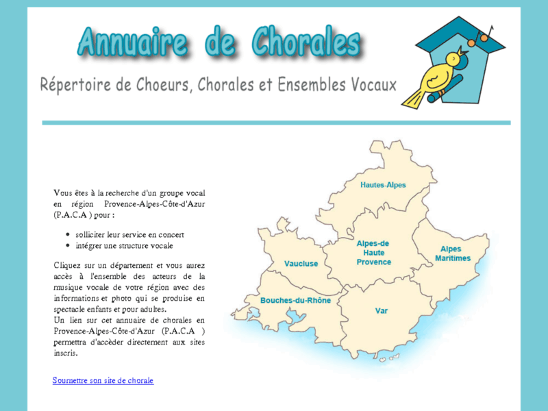 Annuaire chant et chorales Provence-Alpes-Côte d'Azur