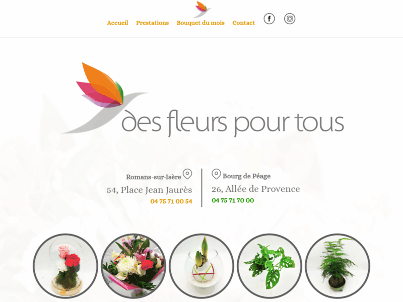 Boutique de bouquets de fleurs en ligne : Des Fleurs Pour Tous